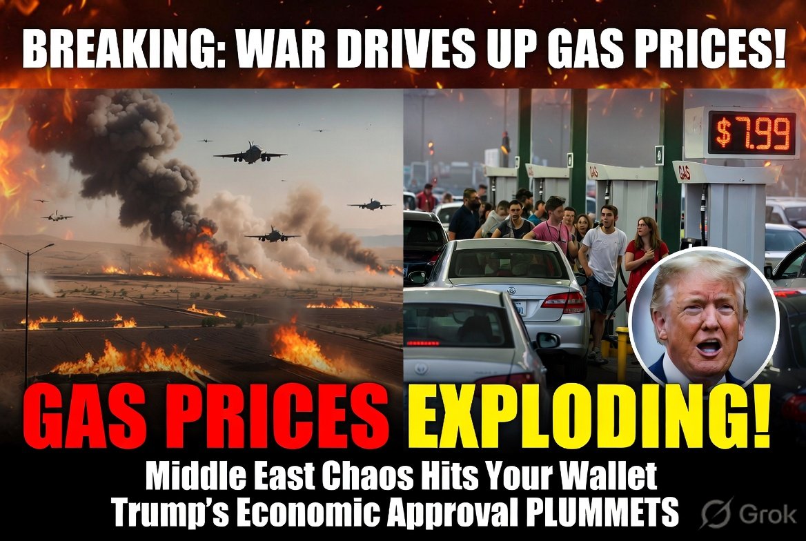 Middle East conflicts now impact gas stations as Trump’s economic approval rating drops.