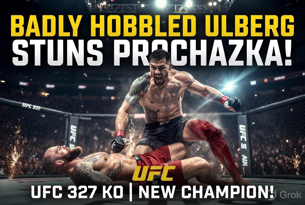 Badly Hobbled Ulberg Stuns Prochazka | UFC 327 KO